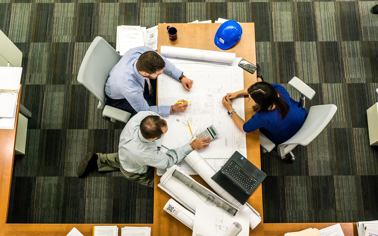 Practice Areas meeting, business, architect, office, team, plan, blueprints, teamwork