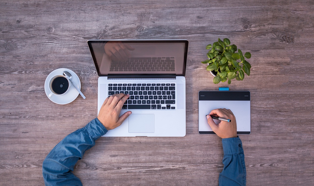 Agents laptop, mockup, graphics tablet, tablet, graphic design