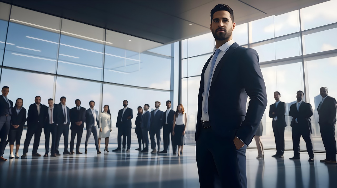 Home ai generated, business, leadership, corporate, office, executive, professional, confident, modern office, diverse team, management, workplace, group, company, entrepreneurship