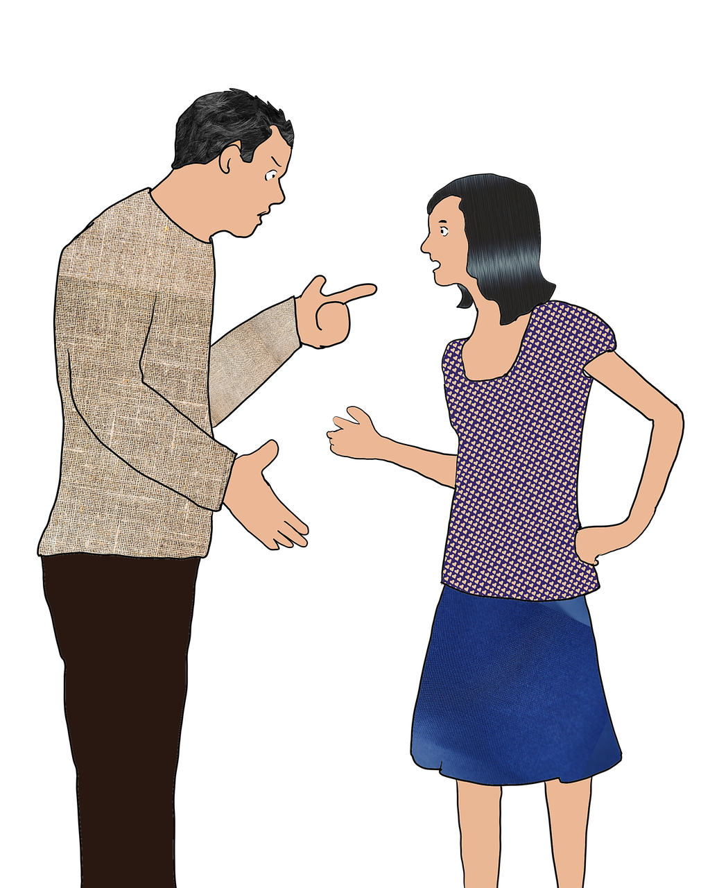 couple, quarrel, discussion illustration