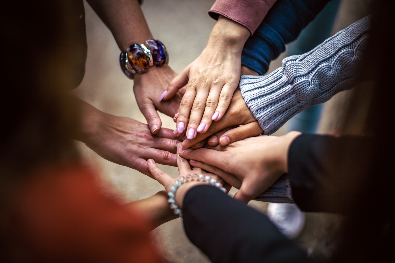 team, friendship, group, hands, cooperation, community, connection