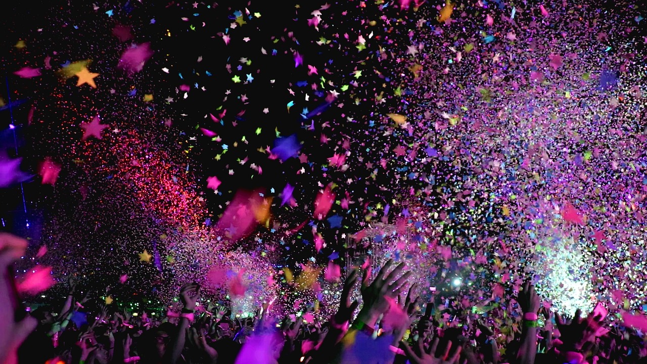 Home concert, confetti, party, event, club, fun