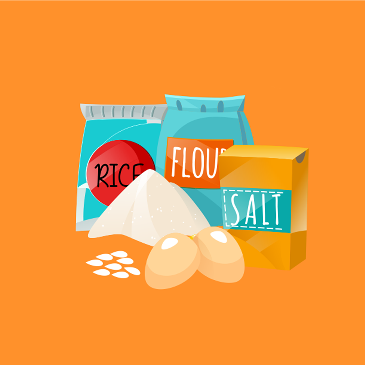Home salt, egg, rice, orange rice, ingredients, salt, salt, rice, rice, rice, rice, rice, ingredients