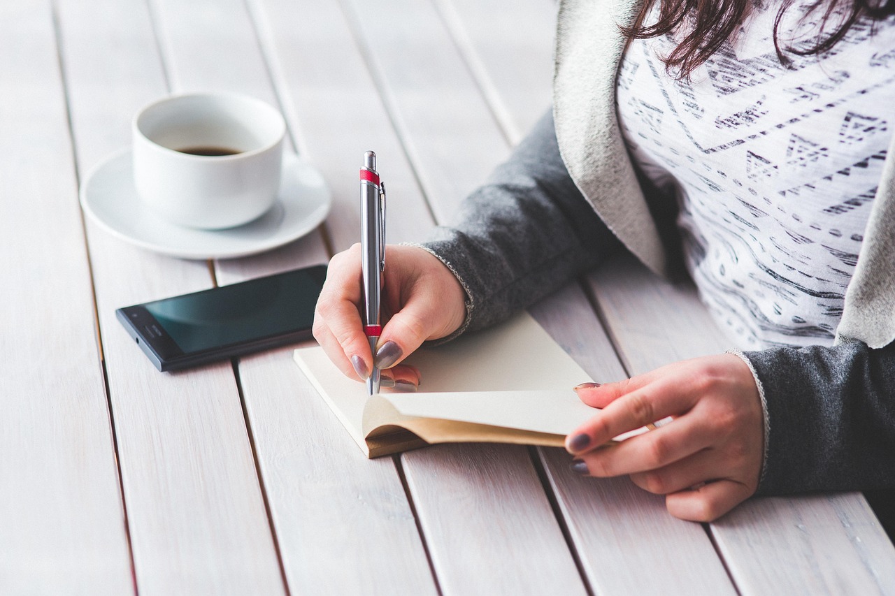 Home student writing notes
