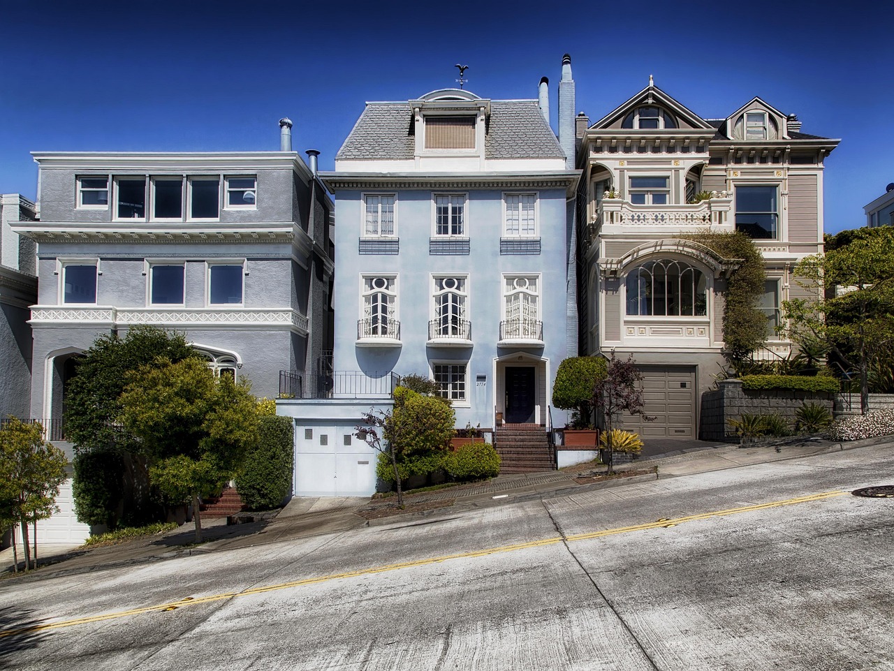 About san francisco, california, houses, residential area, apartments, bay area, street, facade