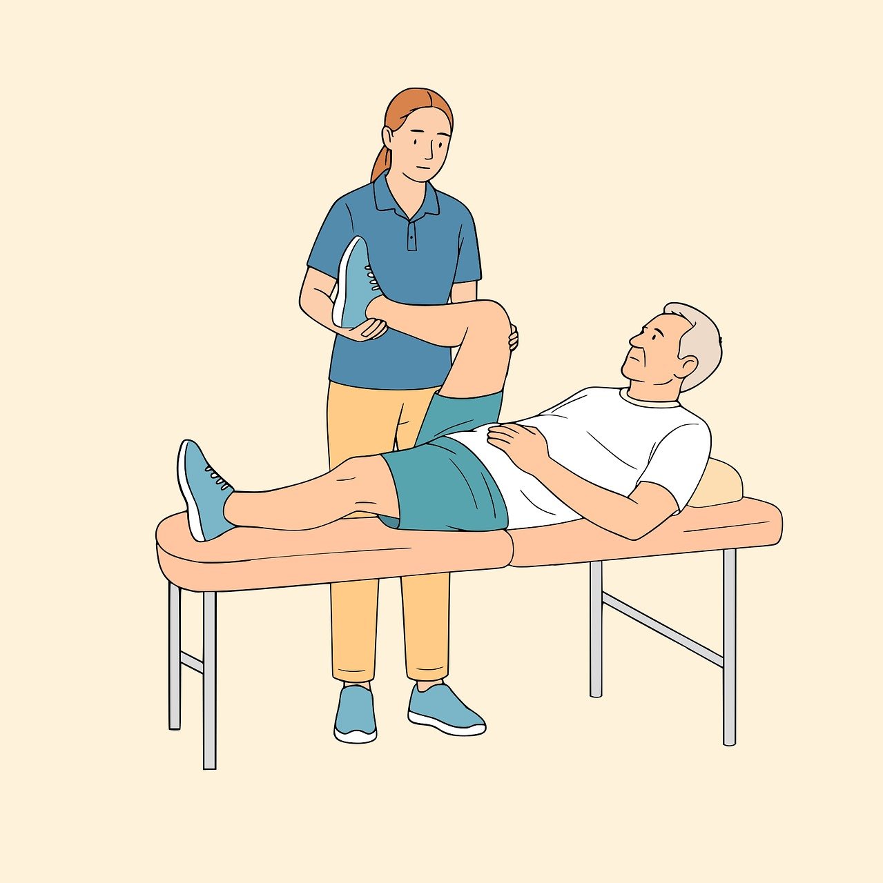 Weight management counseling physical therapy, physiotherapy, rehabilitation, exercise, treatment, patient, therapist, healthcare, medical, senior, elderly, man, woman, therapy, session, injury, recovery, health, wellness, cartoon, movement