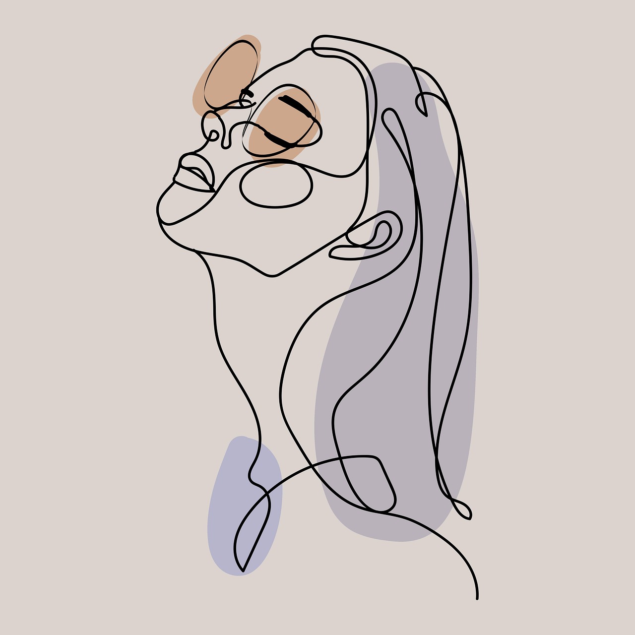 About woman, girl, lady, face, drawing, background, design, art, poster