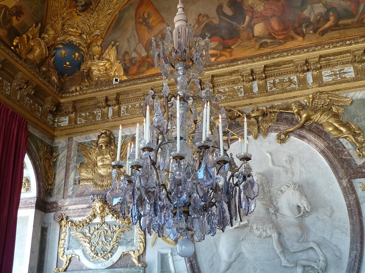 About versailles, chandelier, castle, ceiling lamp, interior design, crystal chandelier, versailles