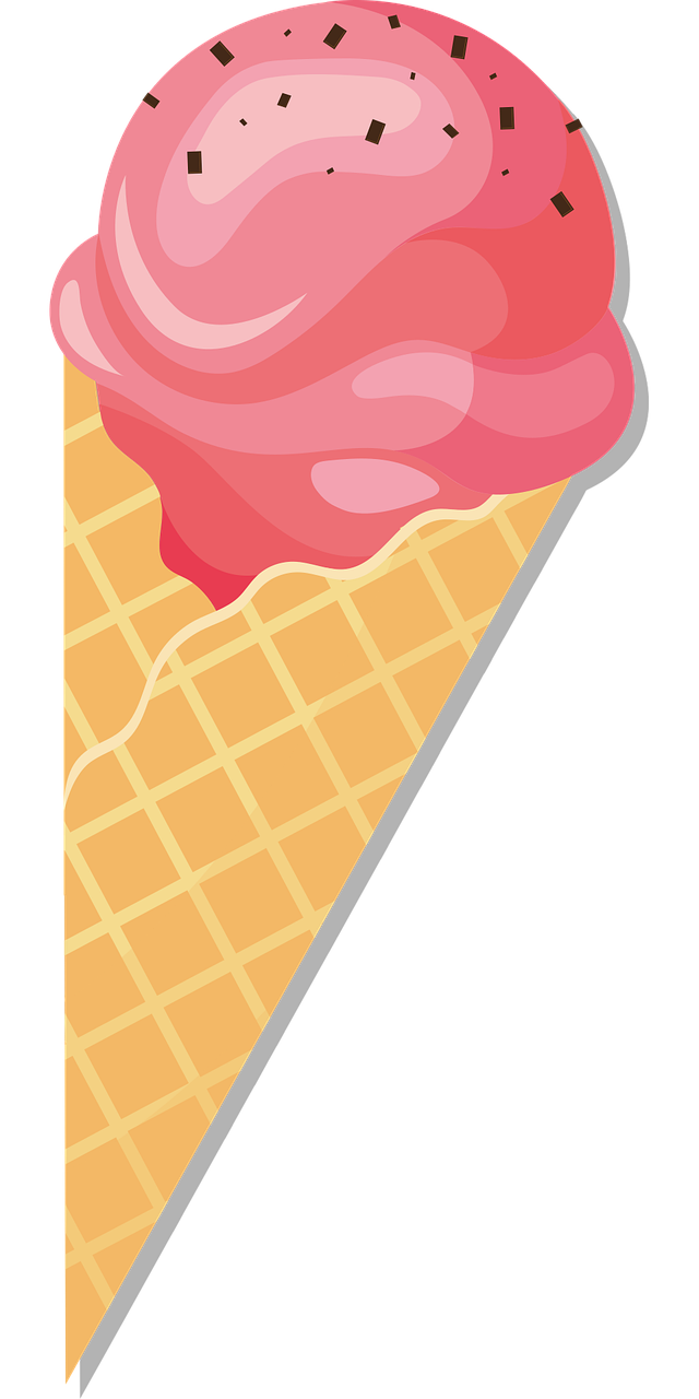 ice, ice cream, waffle, nature, dessert, summer, sweet, ice cream cone, waffle cup, food, strawberry ice cream, pink